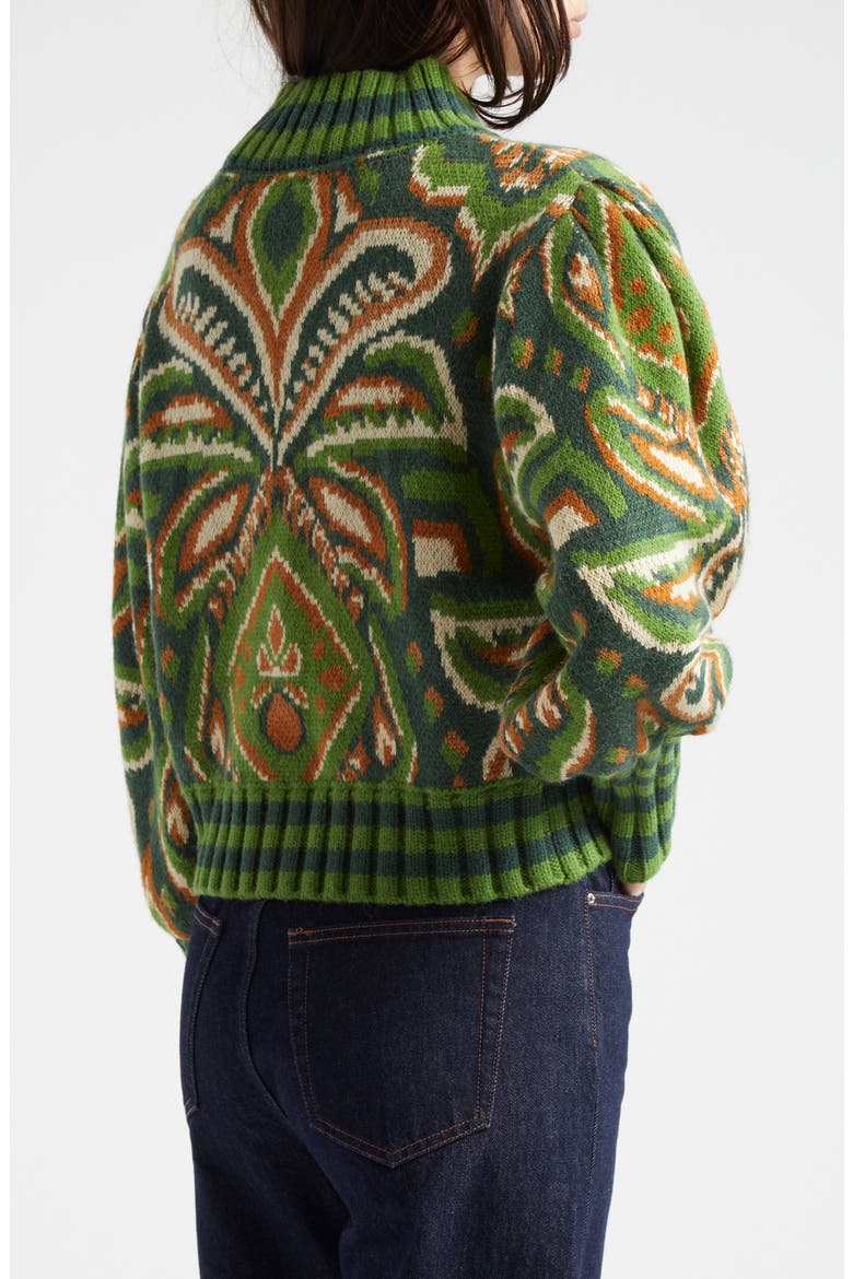 Pineapple Ikat Jacquard Sweater, Alternate, color, PINEAPPLE IKAT GREEN