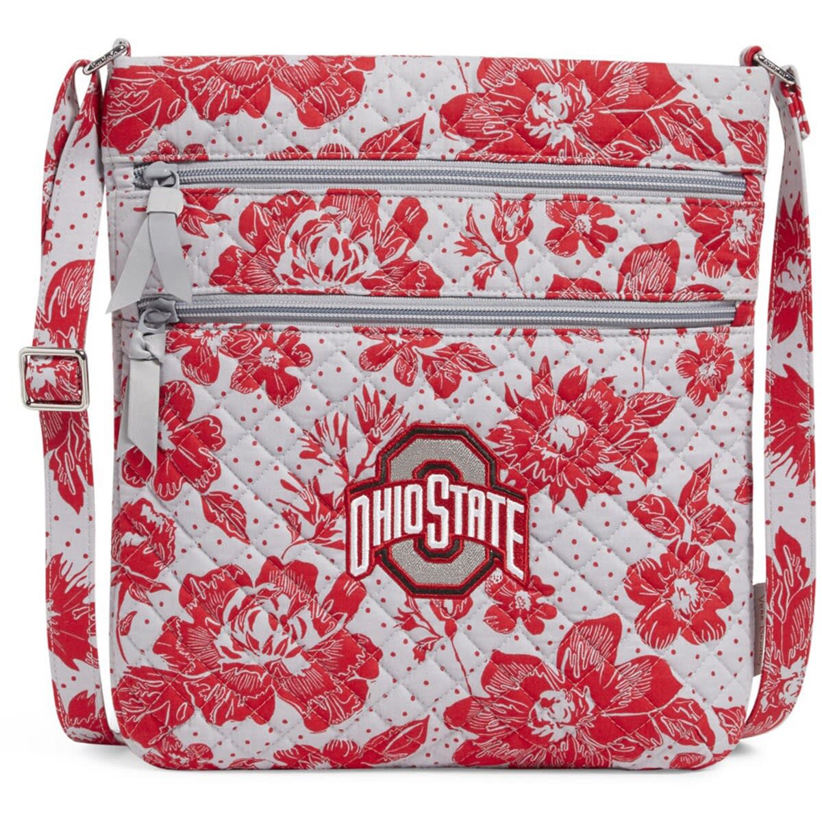 VERA BRADLEY Ohio State Buckeyes Rain Garden Triple-Zip Hipster Crossbody Bag, Main, color, 