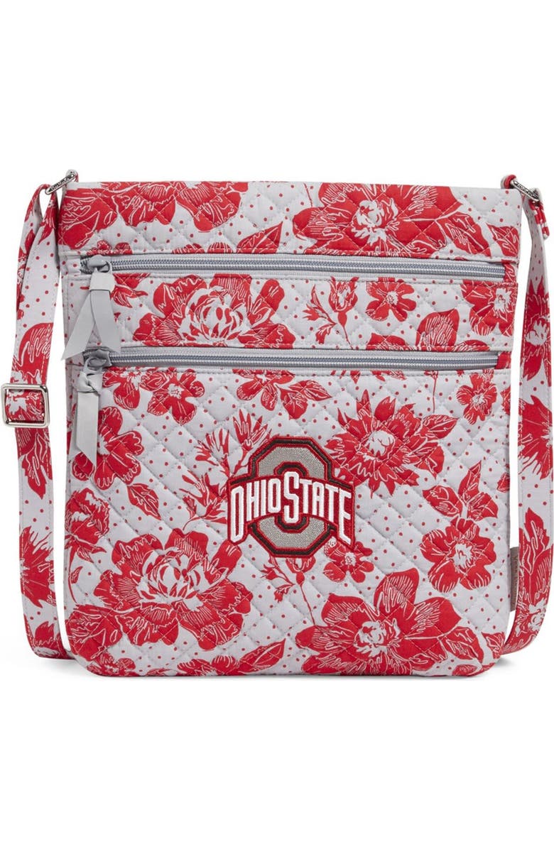 VERA BRADLEY Ohio State Buckeyes Rain Garden Triple-Zip Hipster Crossbody Bag, Main, color,
