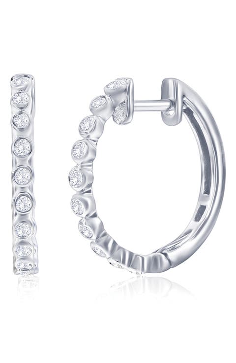 Lab Created Diamond Hoop Earrings - 0.23ctw