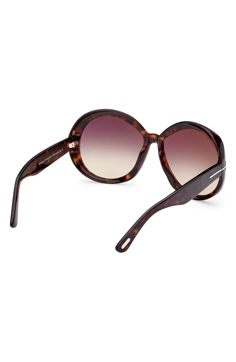 TOM FORD 62mm Gradient Oversize Round Sunglasses, Alternate, color, Dark Havana/ Brown Yellow