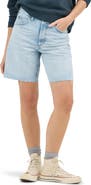 Lee Slouch Raw Hem Denim Bermuda Shorts