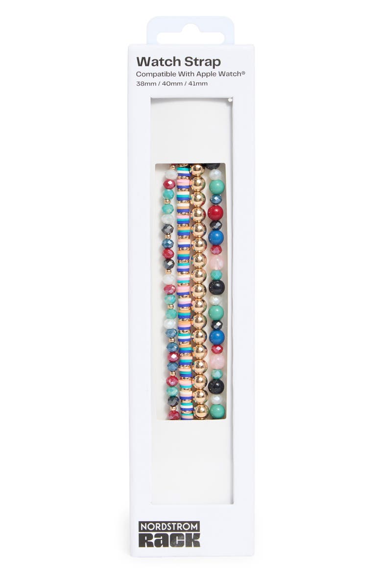 Embellished Apple Watch® Watchband, Alternate, color, BLUE MULTI- GOLD