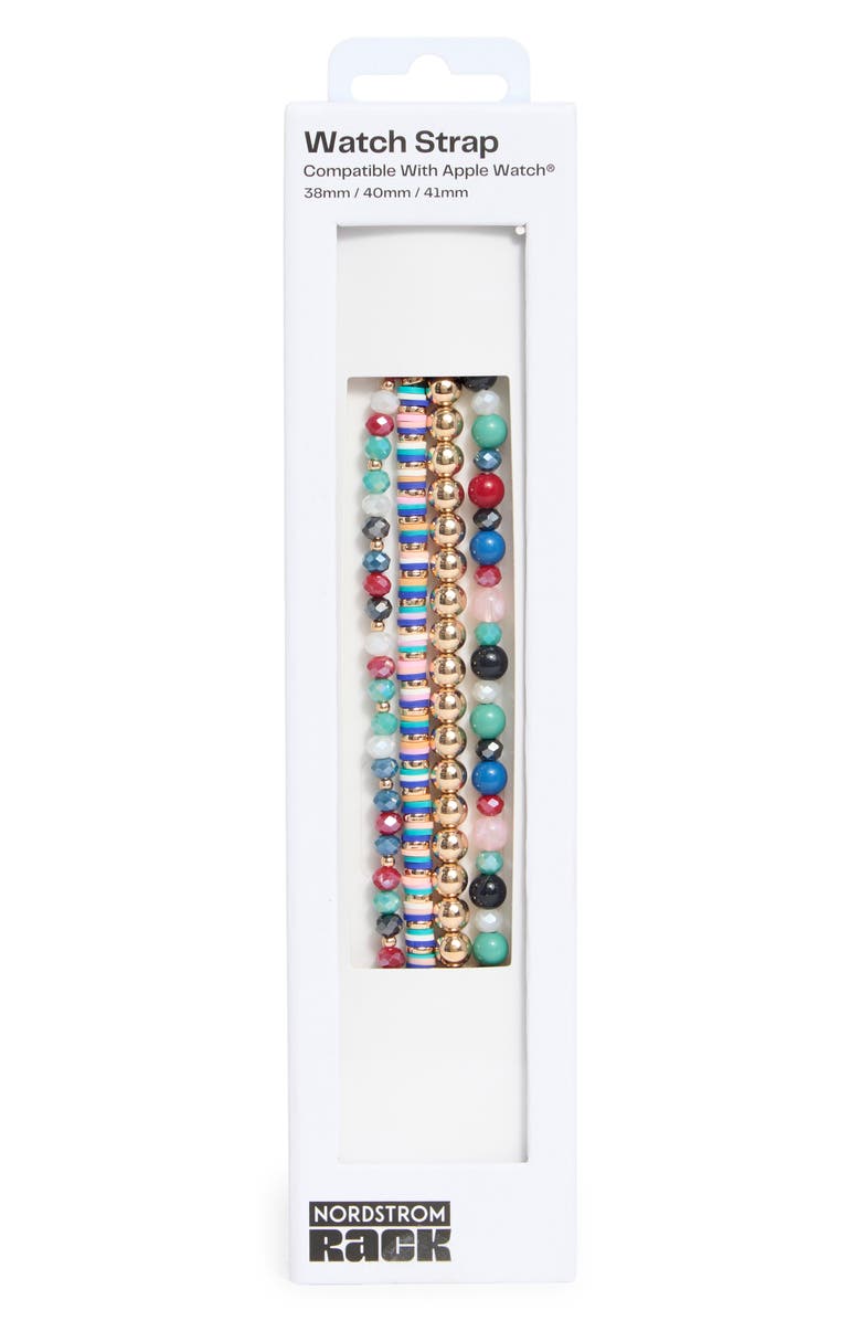 NORDSTROM RACK Embellished Apple Watch<sup>®</sup> Watchband, Alternate, color, Blue Multi- Gold