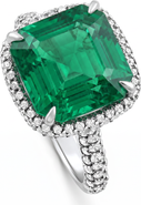 Bliss Diamond 5.50Ct TW Emerald Asscher Cut & Pave Diamond Ring 14k Gold Lab Grown