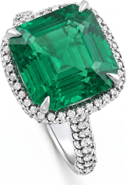 Bliss Diamond 5.50Ct TW Emerald Asscher Cut & Pave Diamond Ring 14k Gold Lab Grown