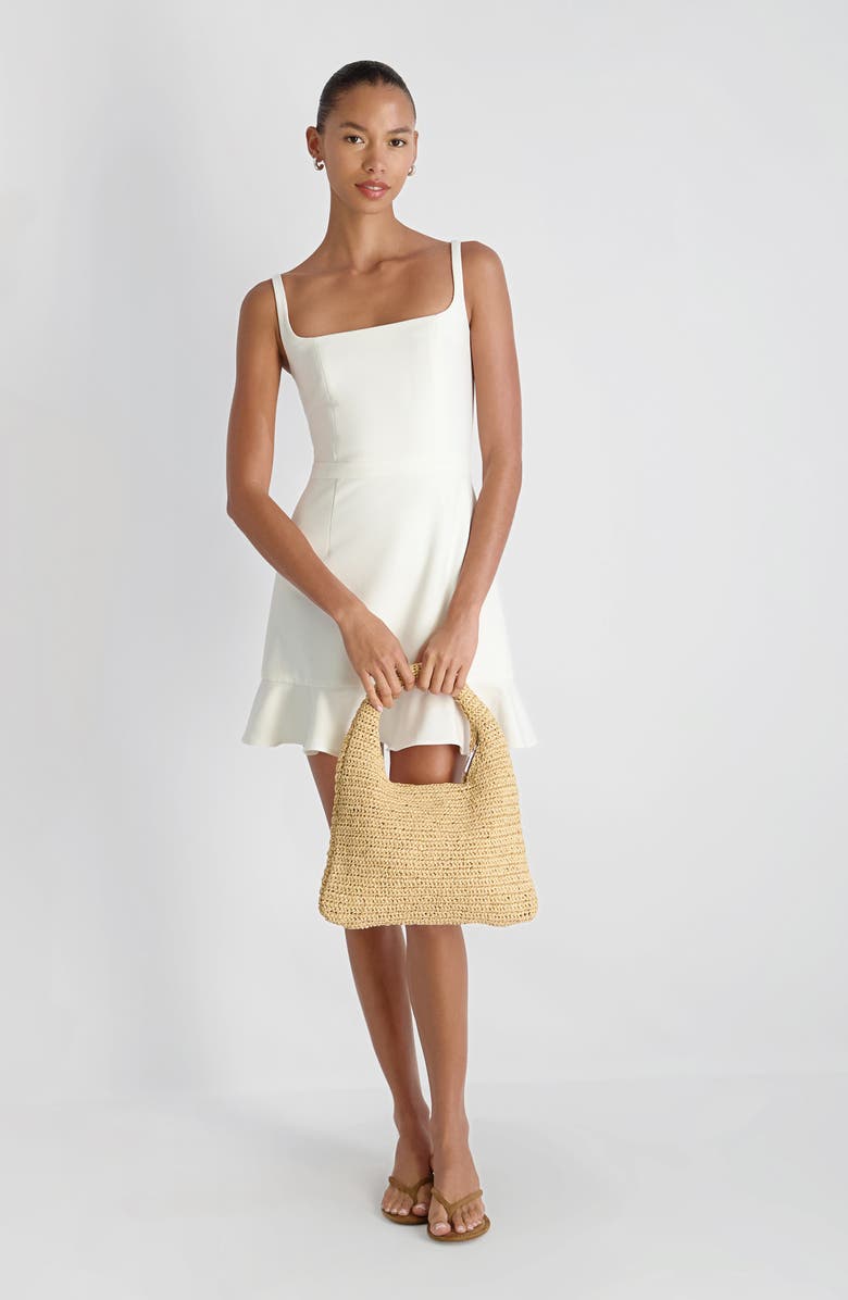 French Connection Whisper Square Neck Minidress, Alternate, color, Summer White