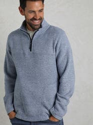Weird Fish Laramie 1/4 Zip Snow Marl Fleece