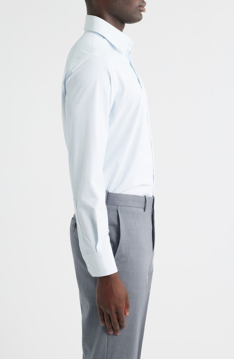 Mizzen+Main Leeward Trim Fit Check Performance Button-Up Shirt, Alternate, color, Cloud Blue Jonny Grid