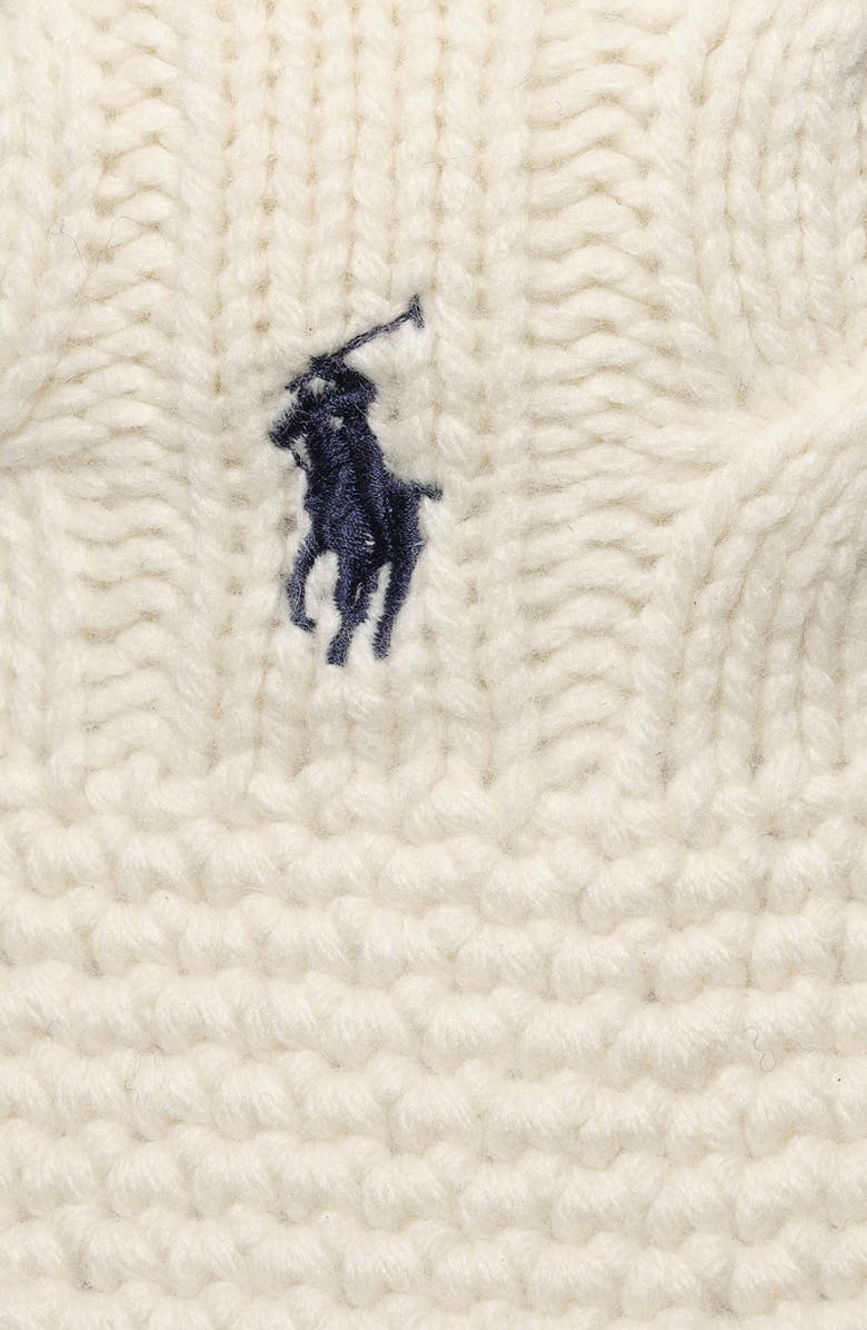 Polo Ralph Lauren Cable Stitch Wool Blend Bucket Hat, Alternate, color, Cream