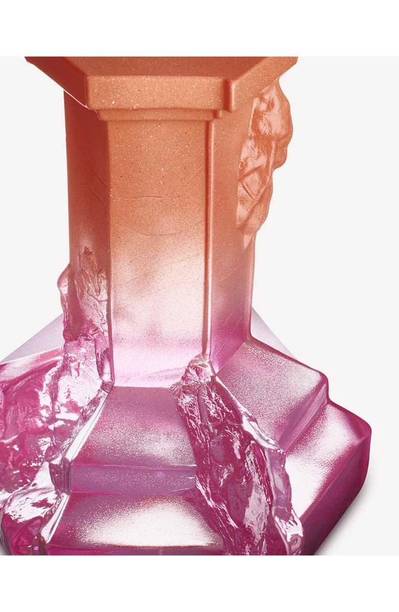 Kosta Boda Rocky Baroque Large Crystal Candlestick, Alternate, color, Dusty Rose