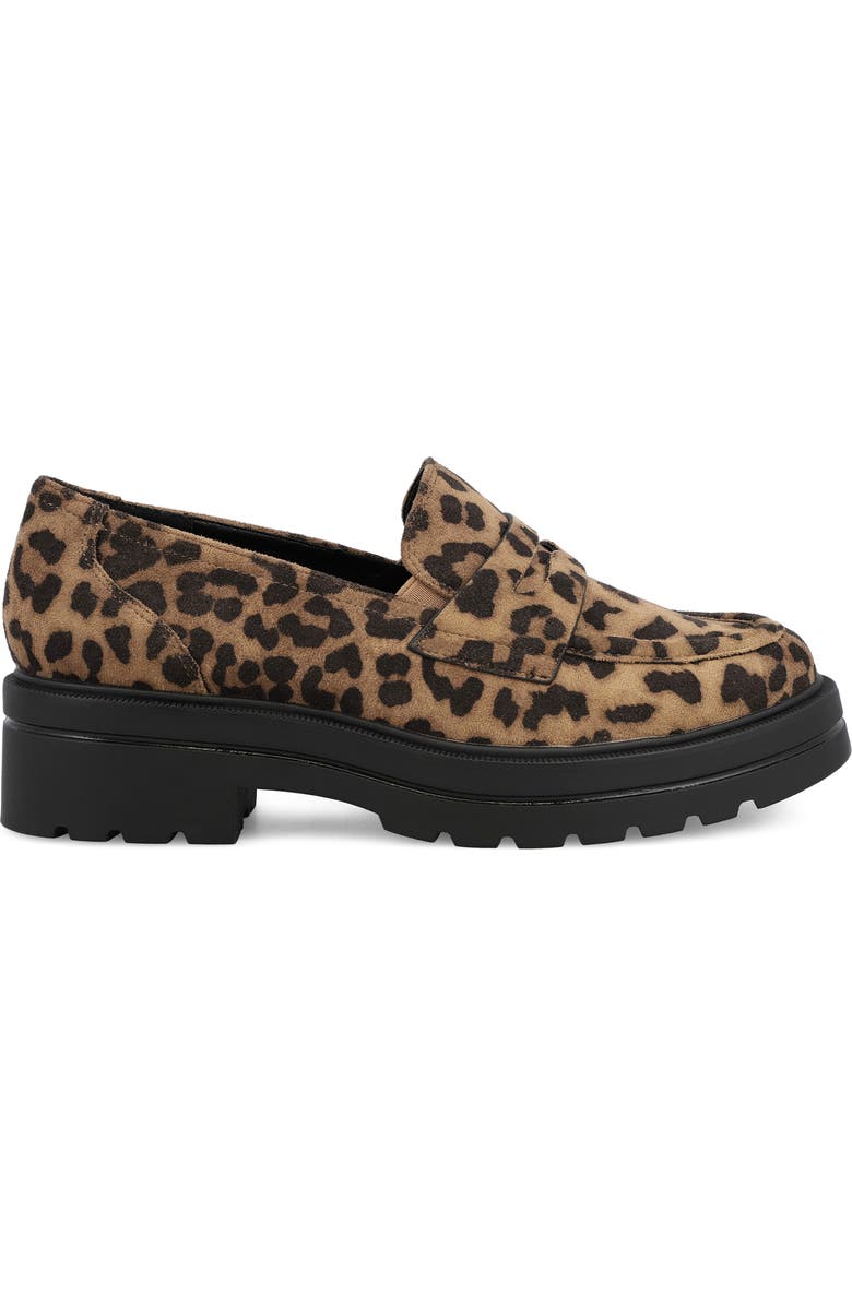 MIA Yoani Lug Sole Penny Loafer, Alternate, color, Leopard Print