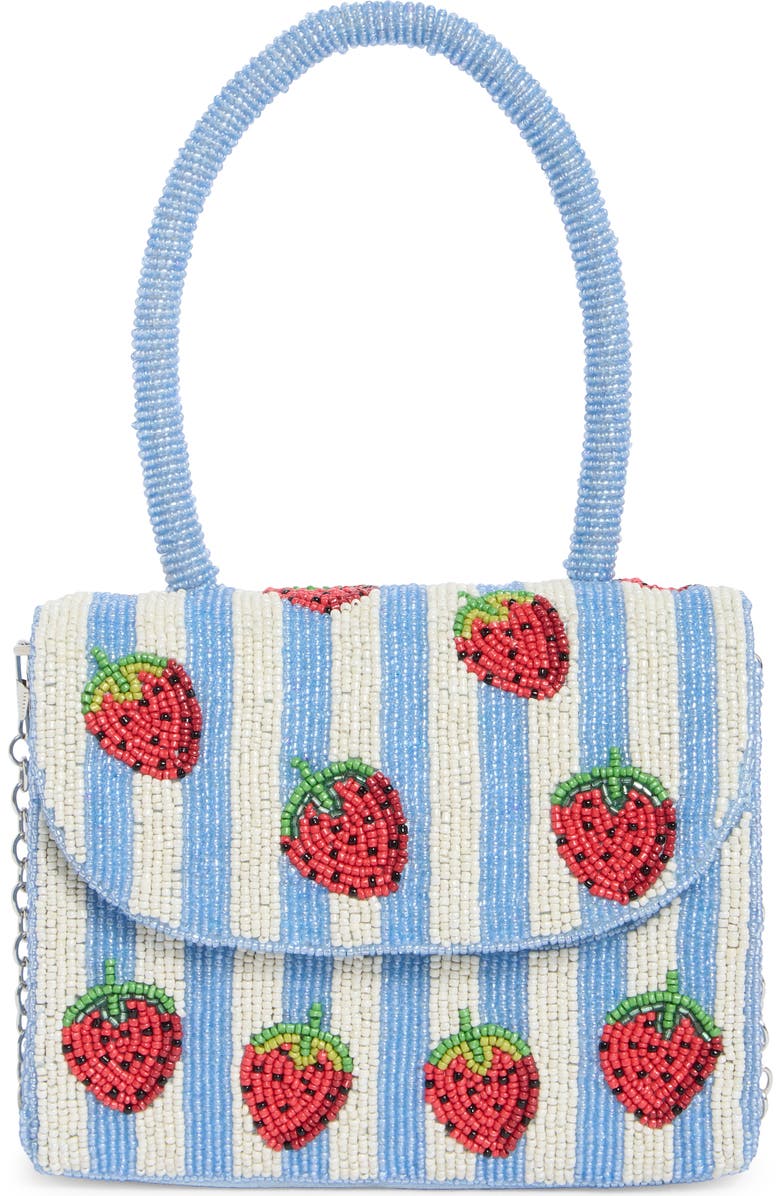 Collection XIIX Beaded Striped Strawberry Top Handle Bag, Main, color, Multi