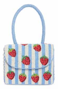 Collection XIIX Beaded Striped Strawberry Top Handle Bag