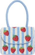 Collection XIIX Beaded Striped Strawberry Top Handle Bag