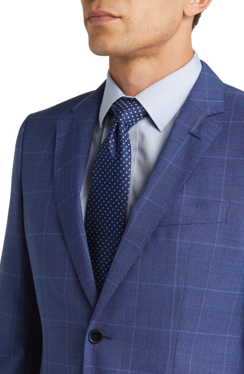 BOSS Huge/Genius Check Virgin Wool Suit, Alternate, color, Dark Blue