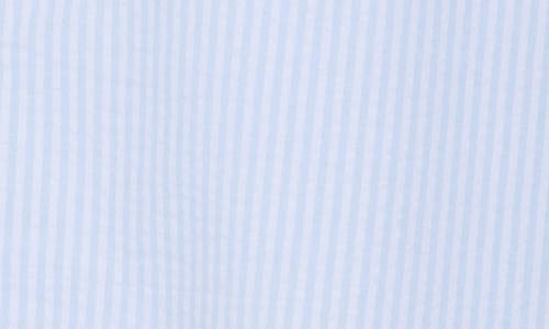 Joe's Stripe Cotton Seersucker Short Sleeve Button-up Shirt In Sky Blue/white