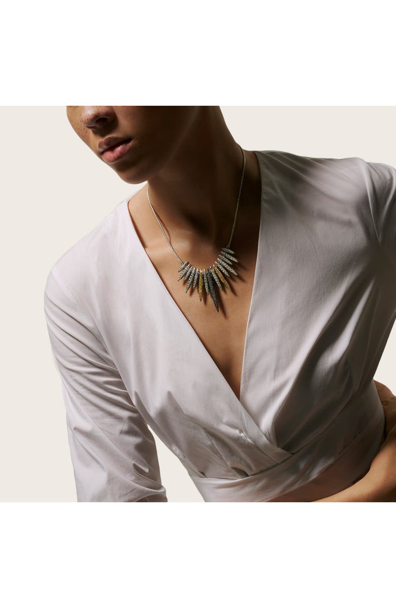 John Hardy Classic Chain Hammered Two-Tone Spear Bib Necklace, Alternate, color,