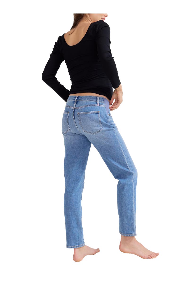 HATCH The Boyfriend Maternity Jean, Alternate, color, Destroyed Light Wash