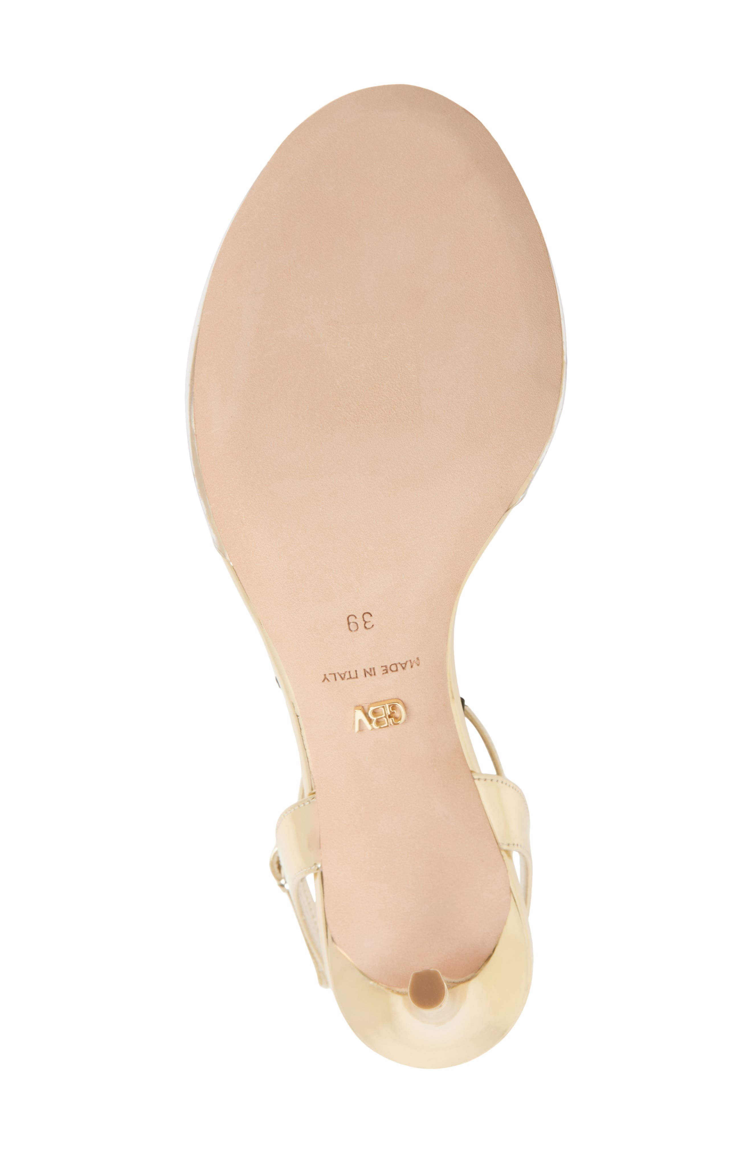 Giambattista Valli Rosette Embellished Ankle Strap Sandal, Alternate, color, Gold/ Rose