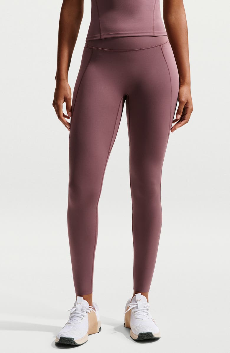 Nike Universa Dri-FIT High Waist Pocket Leggings, Main, color, Tattoo/Burgundy Crush