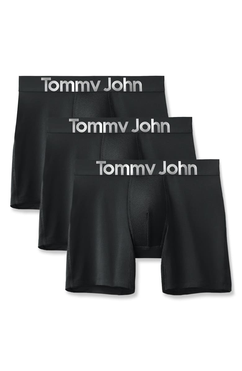 Tommy John 3-Pack 360 Sport Micro 6-Inch boxer Briefs, Main, color, Black