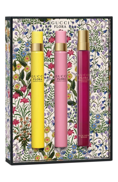 Gucci Flora Eau De Parfum Travel Spray 3-piece Gift Set In Multi