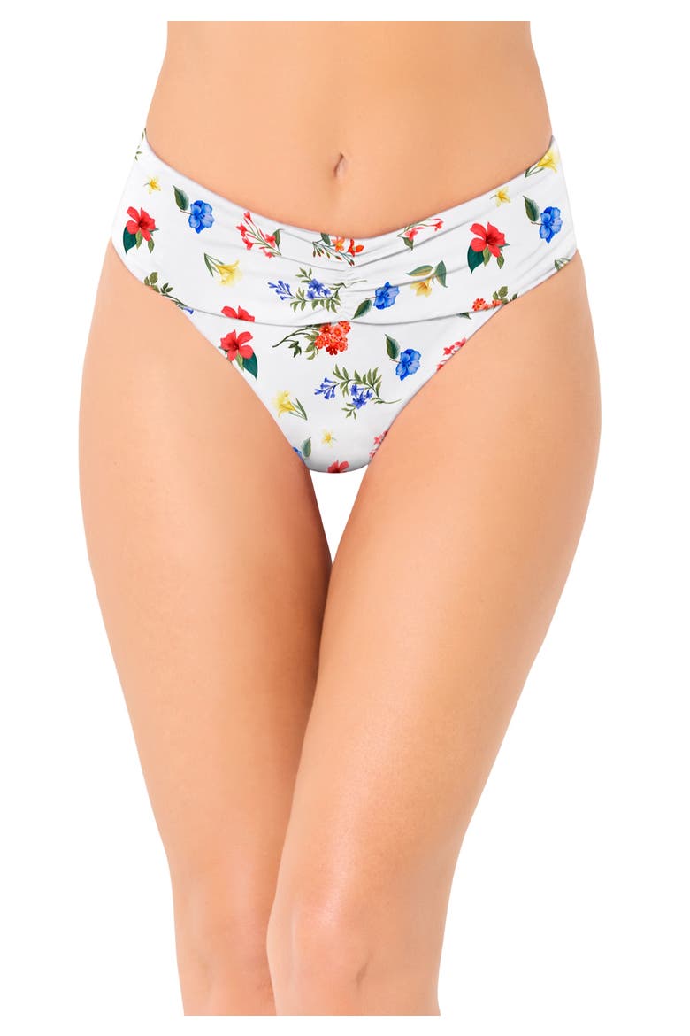 V Cut Swim Brief, Main, color, White Ditsy Floral