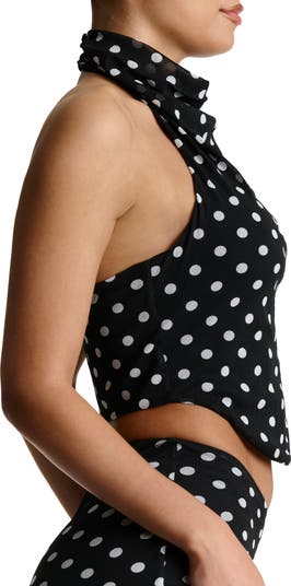 Polka Dot Halter Crop Top