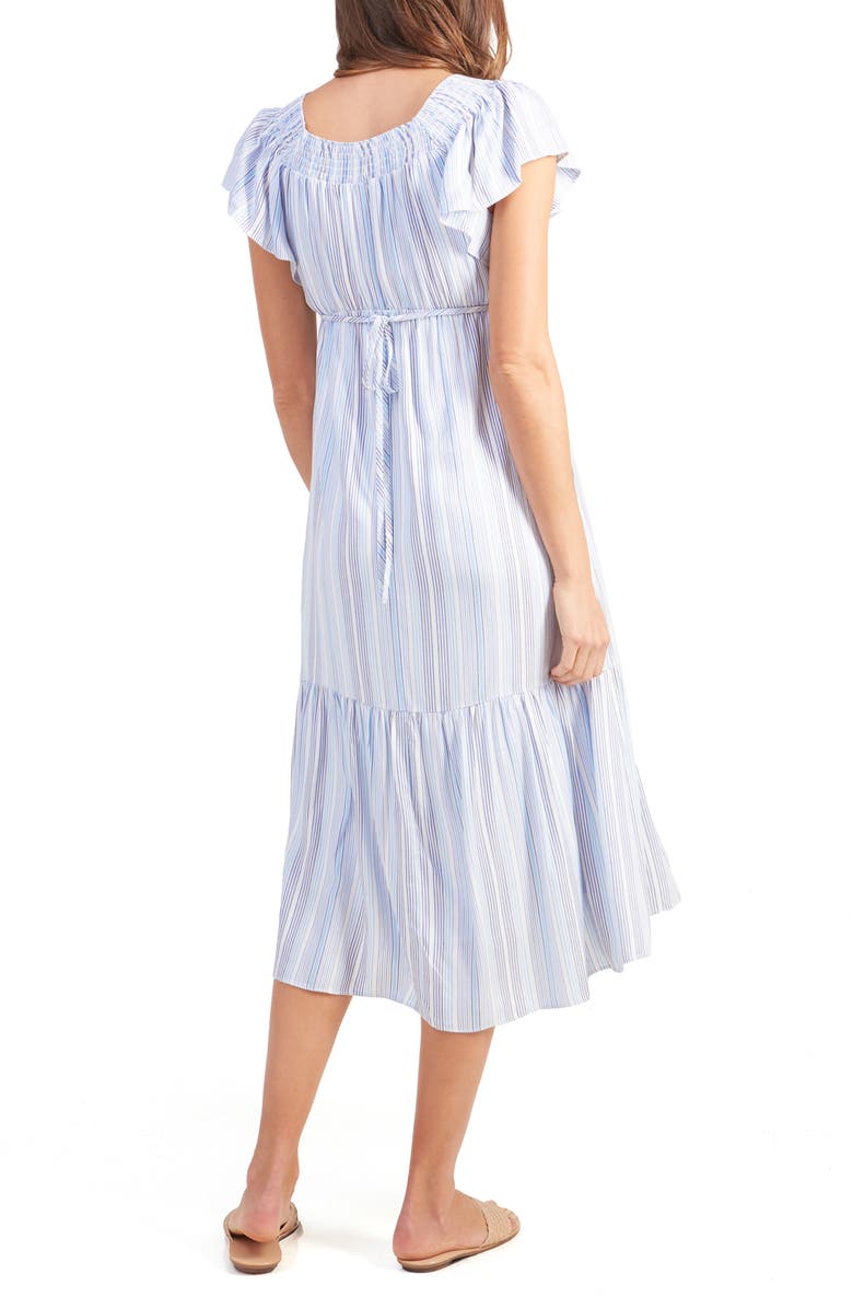 Ingrid & Isabel<sup>®</sup> Flutter Sleeve Maternity Midi Dress, Alternate, color, 