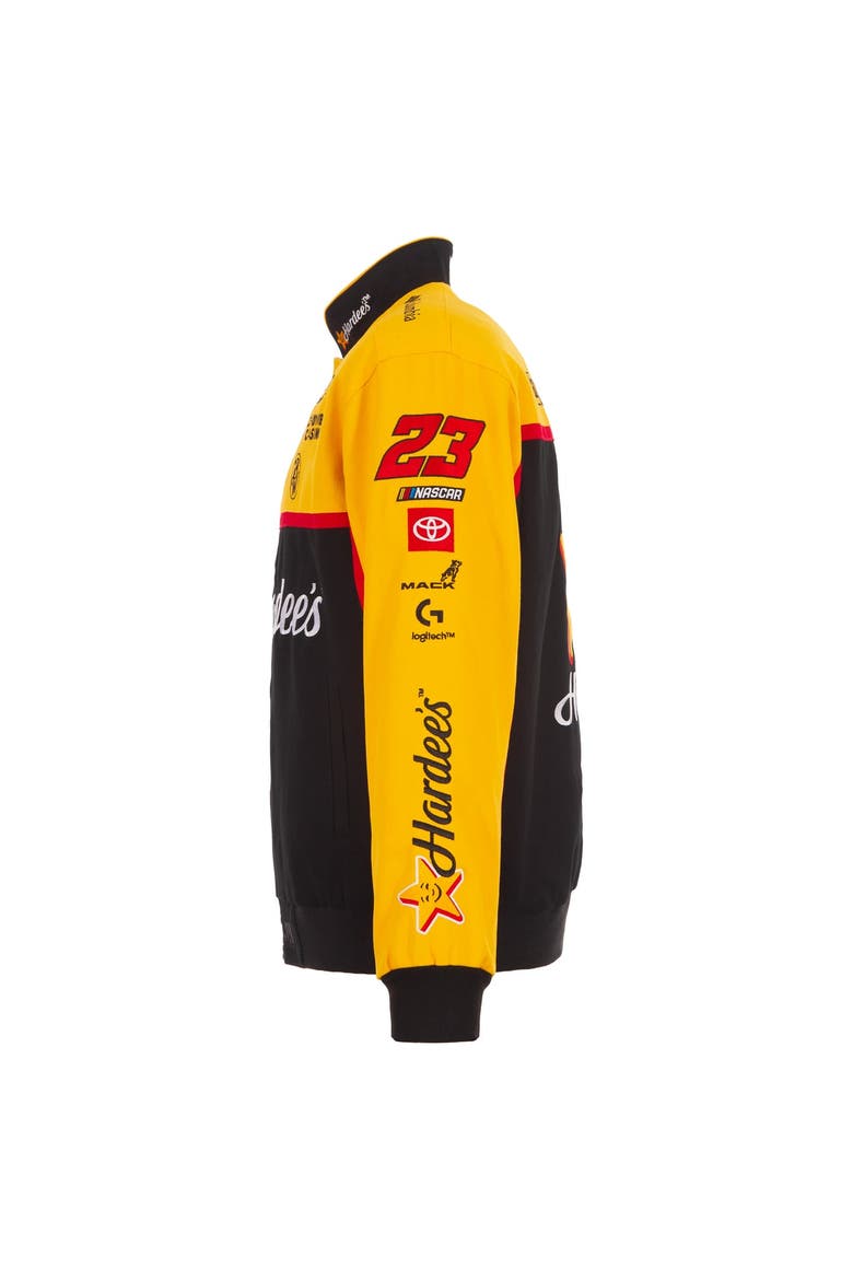 Men's JH Design Black Bubba Wallace 2026 Hardee's Full-Snap Twill Racing Jacket, Alternate, color, Black
