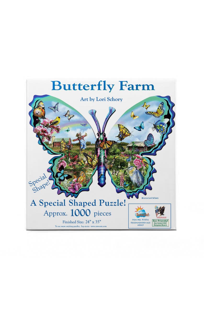 Sunsout Butterfly Farm 1000 piece Jigsaw Puzzle for Adults Special Shape, Alternate, color, Multicolor
