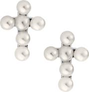 Mignonette Cultured Pearl Cross Earrings