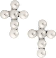 Mignonette Cultured Pearl Cross Earrings