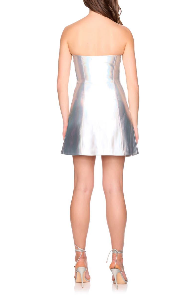 Susana Monaco Strapless Iridescent Faux Leather Minidress, Alternate, color, 