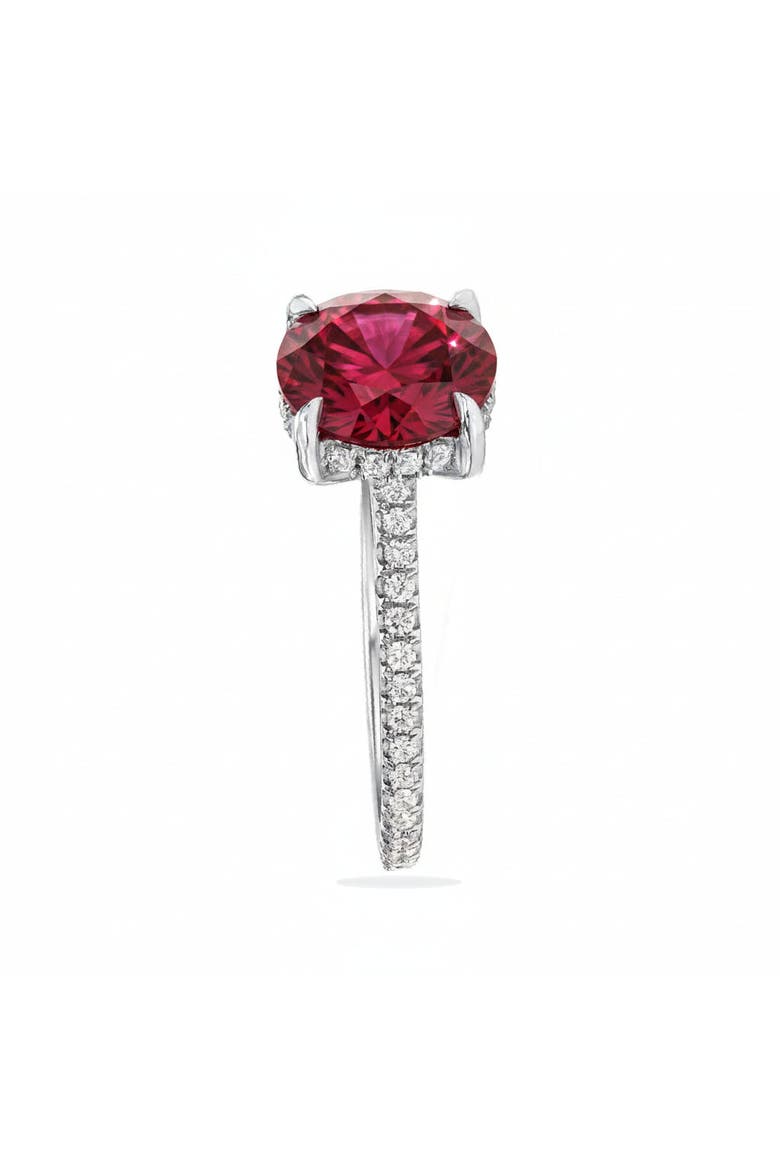 Round Lab Ruby & Diamond Solitaire Engagement Ring 14K, Alternate, color, 3.91ct/White Gold
