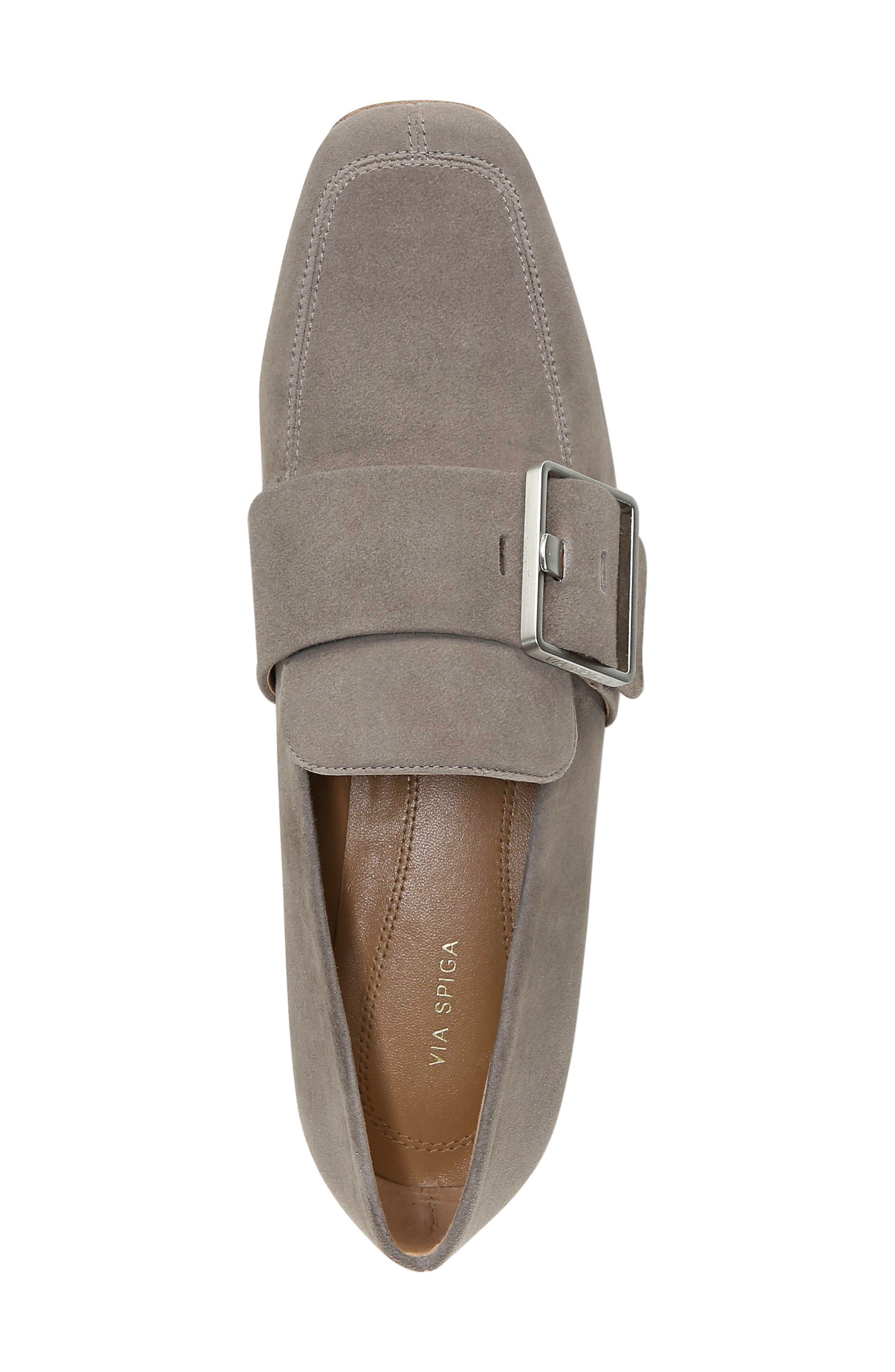 Brilee Buckle Loafer, Alternate, color, THUNDER SUEDE