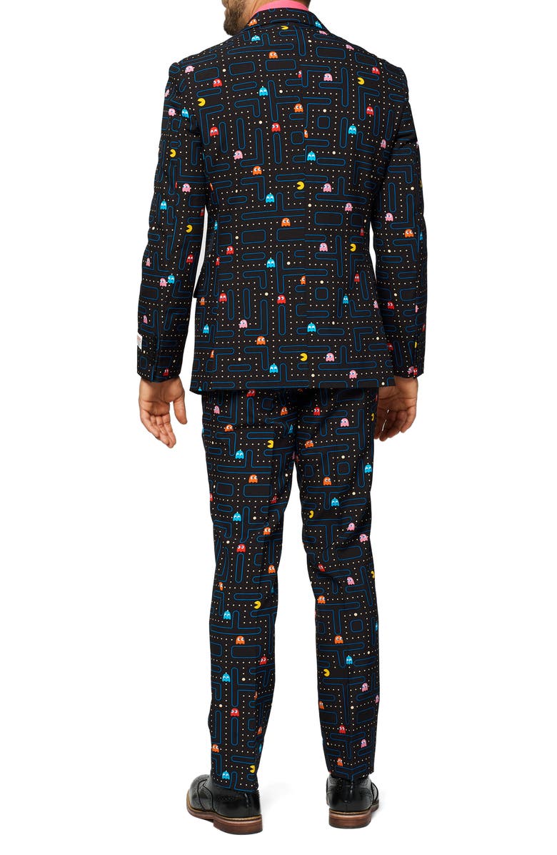 OppoSuits 'Pac-Man<sup>™</sup>' Trim Fit Two-Piece Suit with Tie, Alternate, color, Black