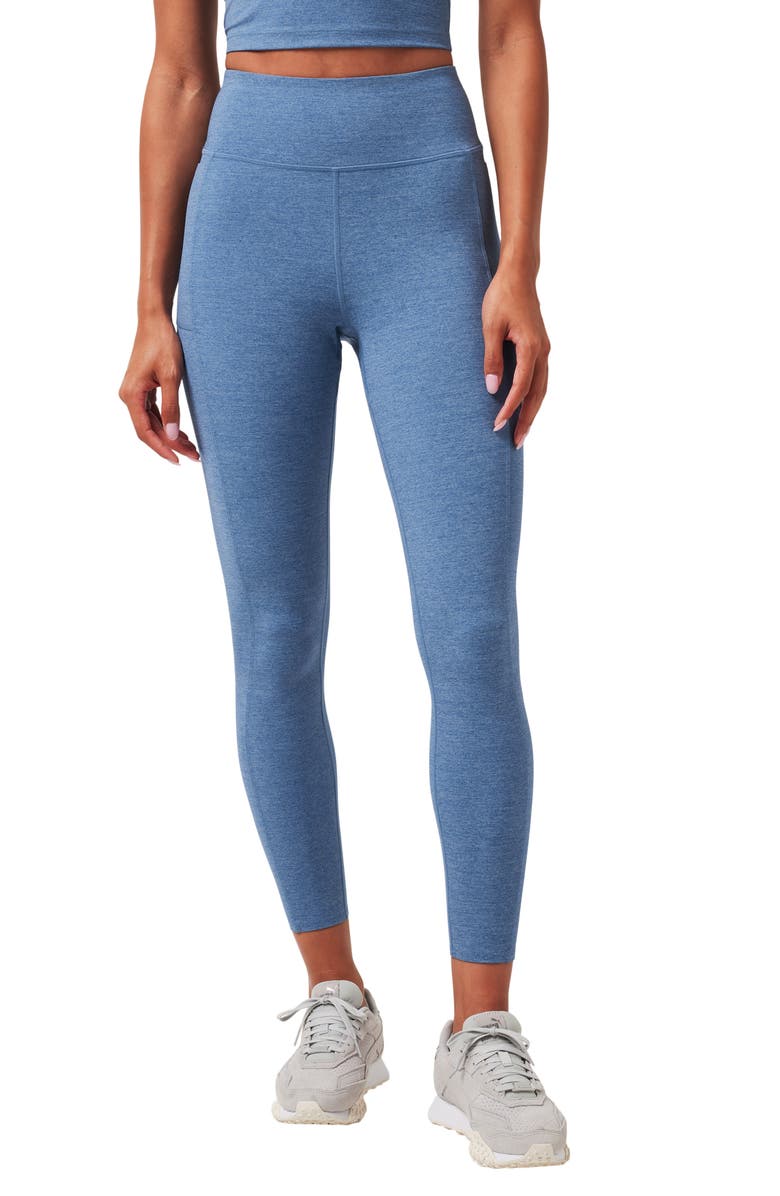 TravisMathew Where it Counts Pocket Leggings, Main, color, Heather Copen Blue
