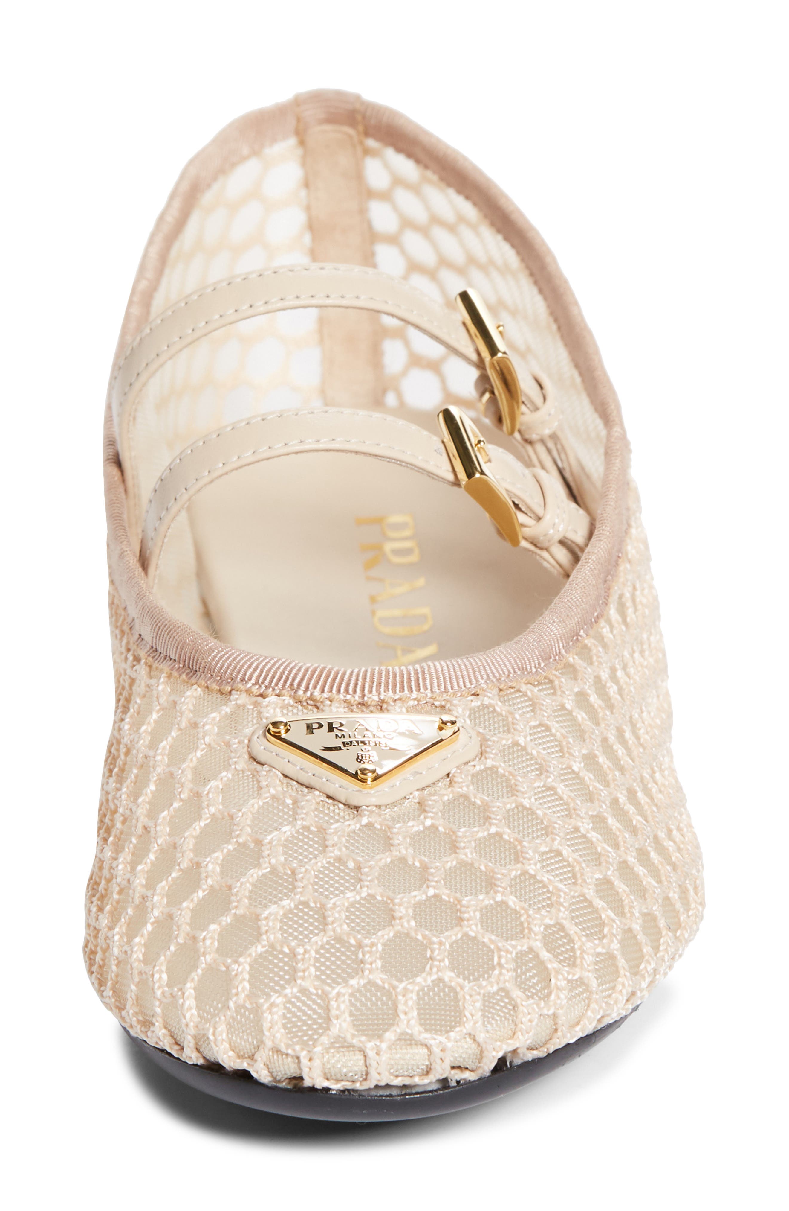 Ballerine Mesh Mary Jane Flat, Alternate, color, TRAVERTINO