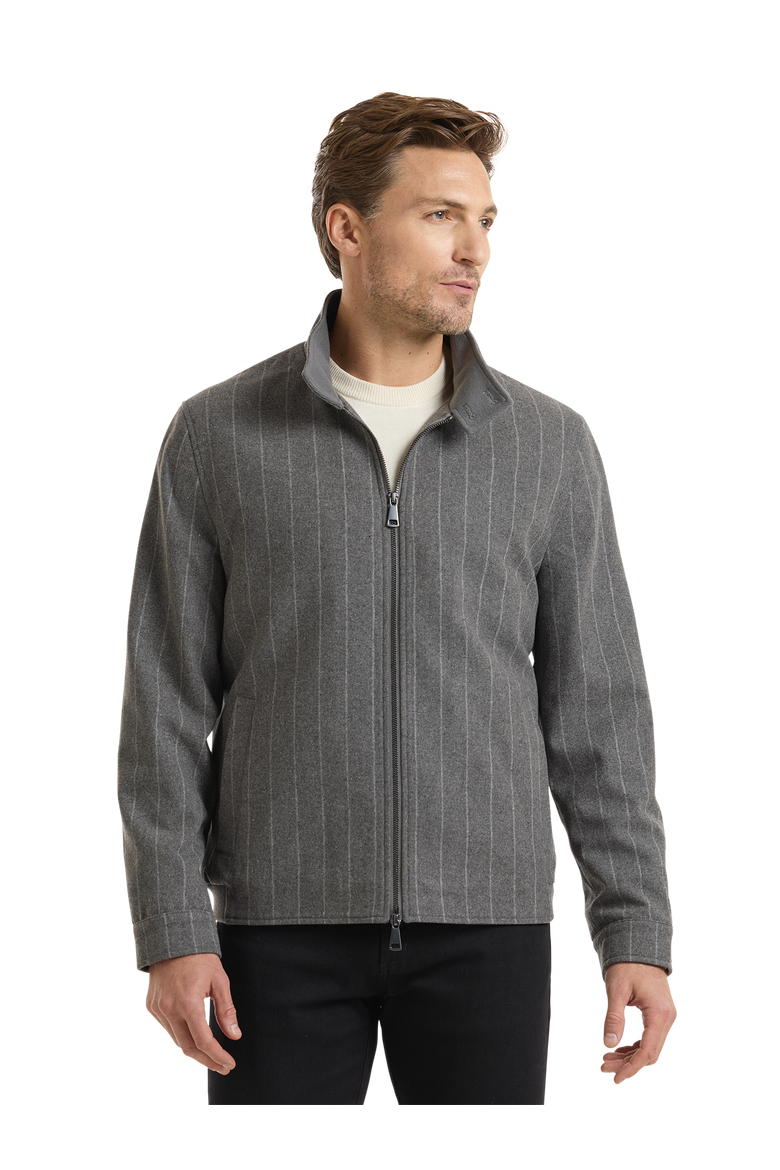 Wool Blend Bomber Jacket, Alternate, color, Grey