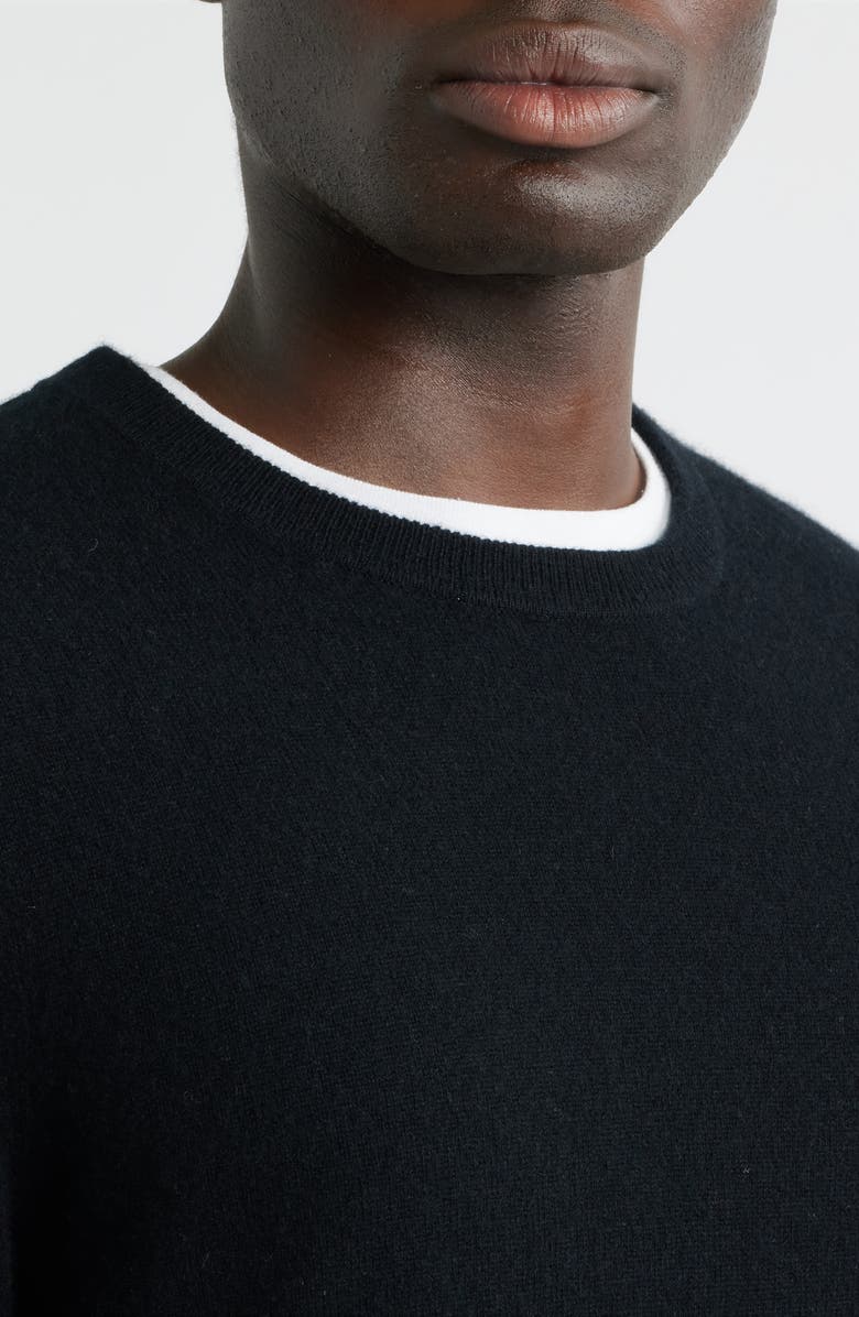 Nordstrom Cashmere Crewneck Sweater, Alternate, color, Black Caviar