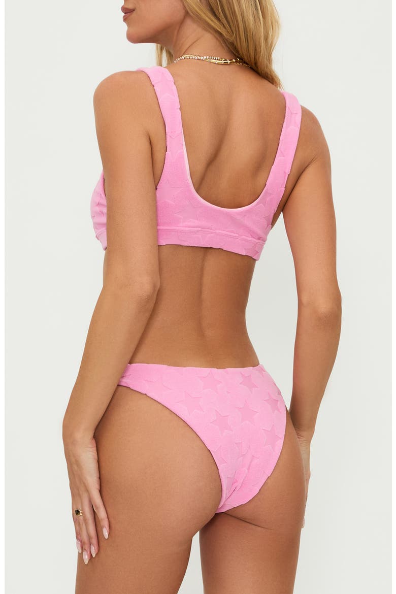 Kaylin Rib High Cut Bikini Bottoms, Alternate, color, PRISM PINK STAR