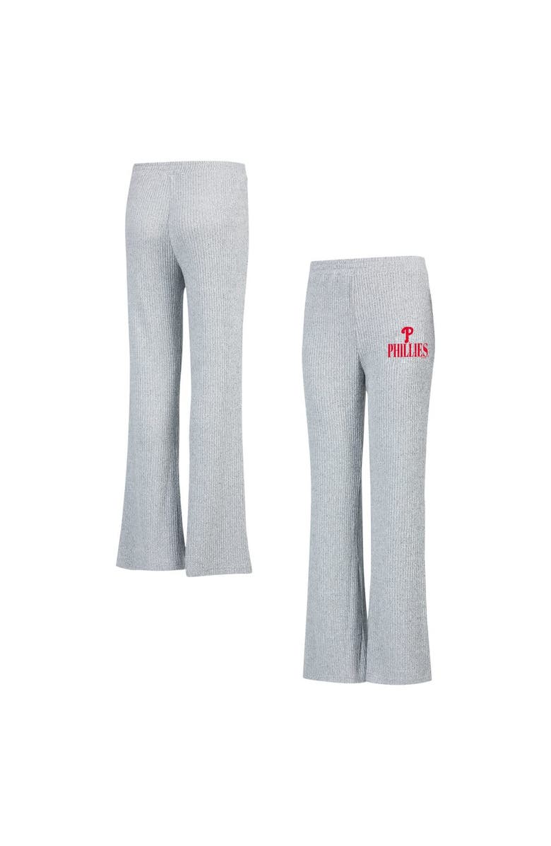 CONCEPTS SPORT Women's Concepts Sport Gray Philadelphia Phillies Juniper Rib Knit Flare Sleep Pants, Main, color, Gray