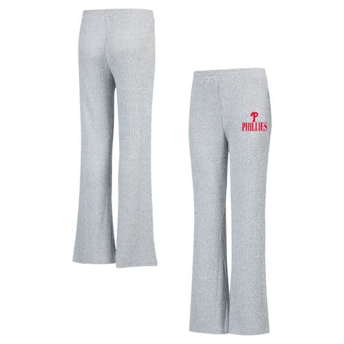 Concepts Sport Gray Philadelphia Phillies Juniper Rib Knit Flare Sleep Pants In Gray