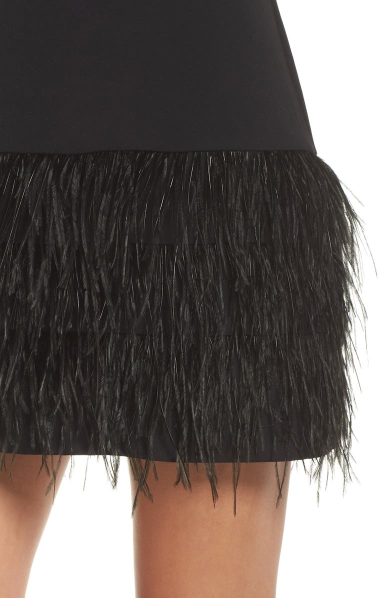 Sam Edelman Feather Hem Sheath Dress, Alternate, color,