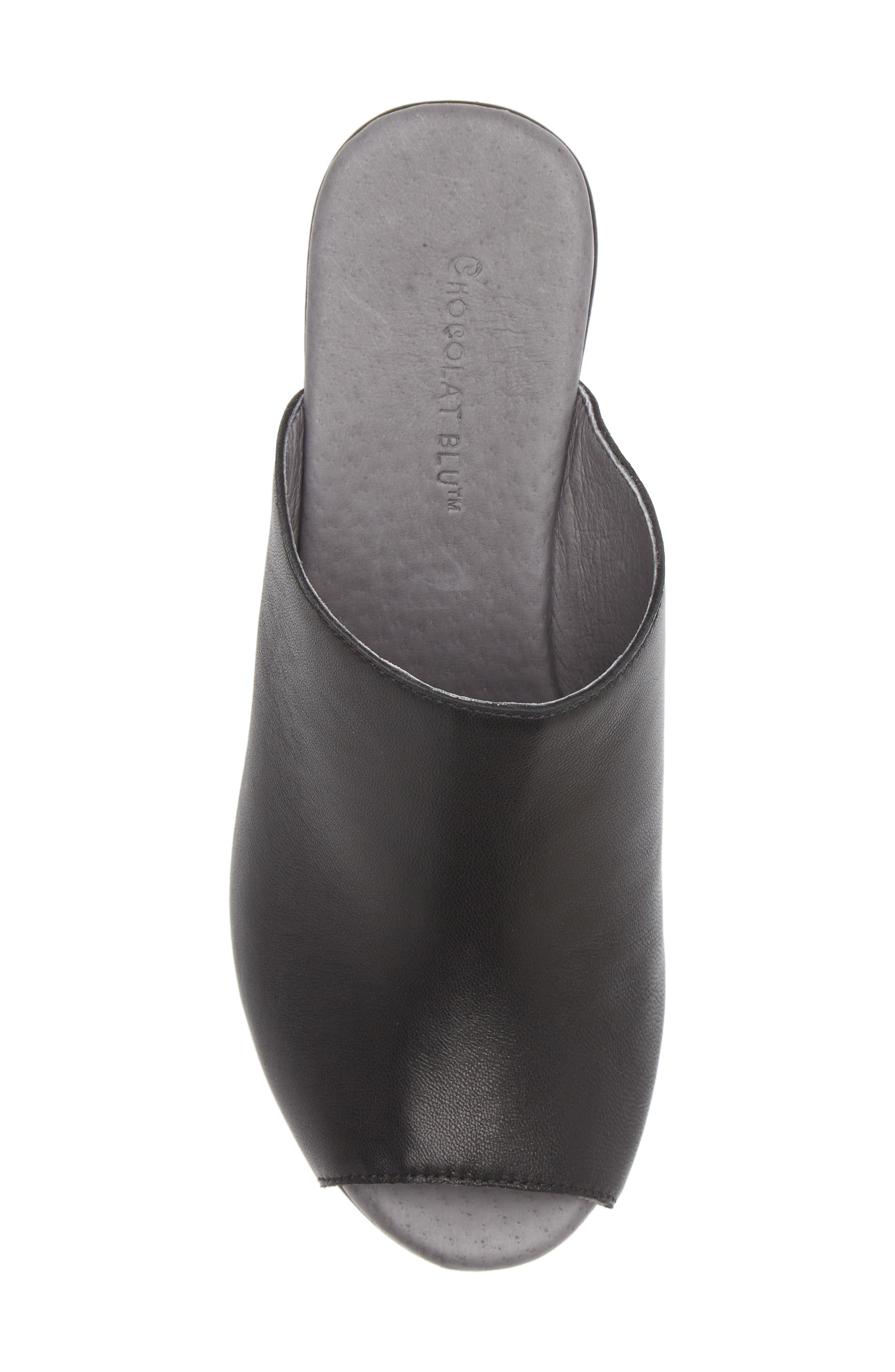 Platform Slide Sandal, Alternate, color, BLACK LEATHER