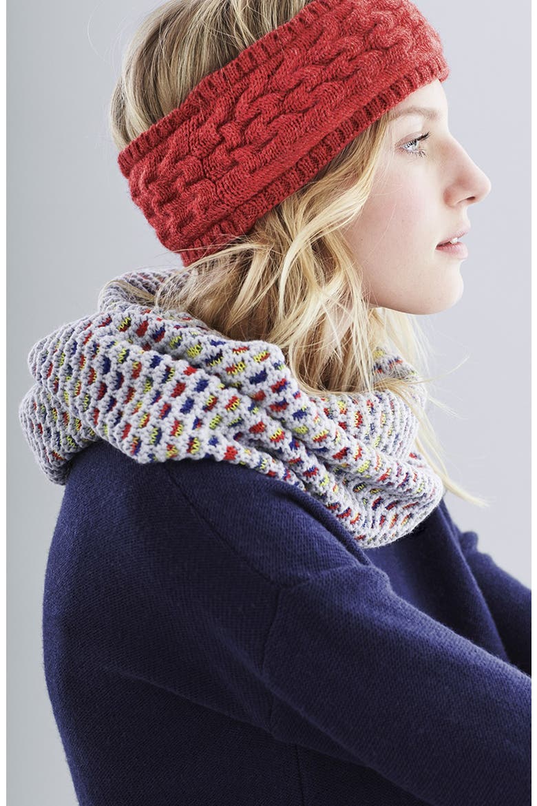 Honeycomb Knit Infinity Scarf, Alternate, color, BLACK