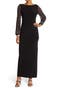 Beaded Long Sleeve Maxi Gown
