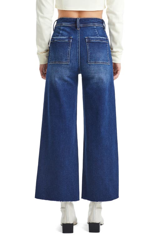 Bayeas Seamed High Waist Raw Hem Crop Wide Leg Jeans